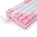 TECLADO GAMER REDRAGON FIZZ PRO K616 CON LUCES RGB SWITCH ROJO EN ESPAÑOL (BLANCO-ROSA)