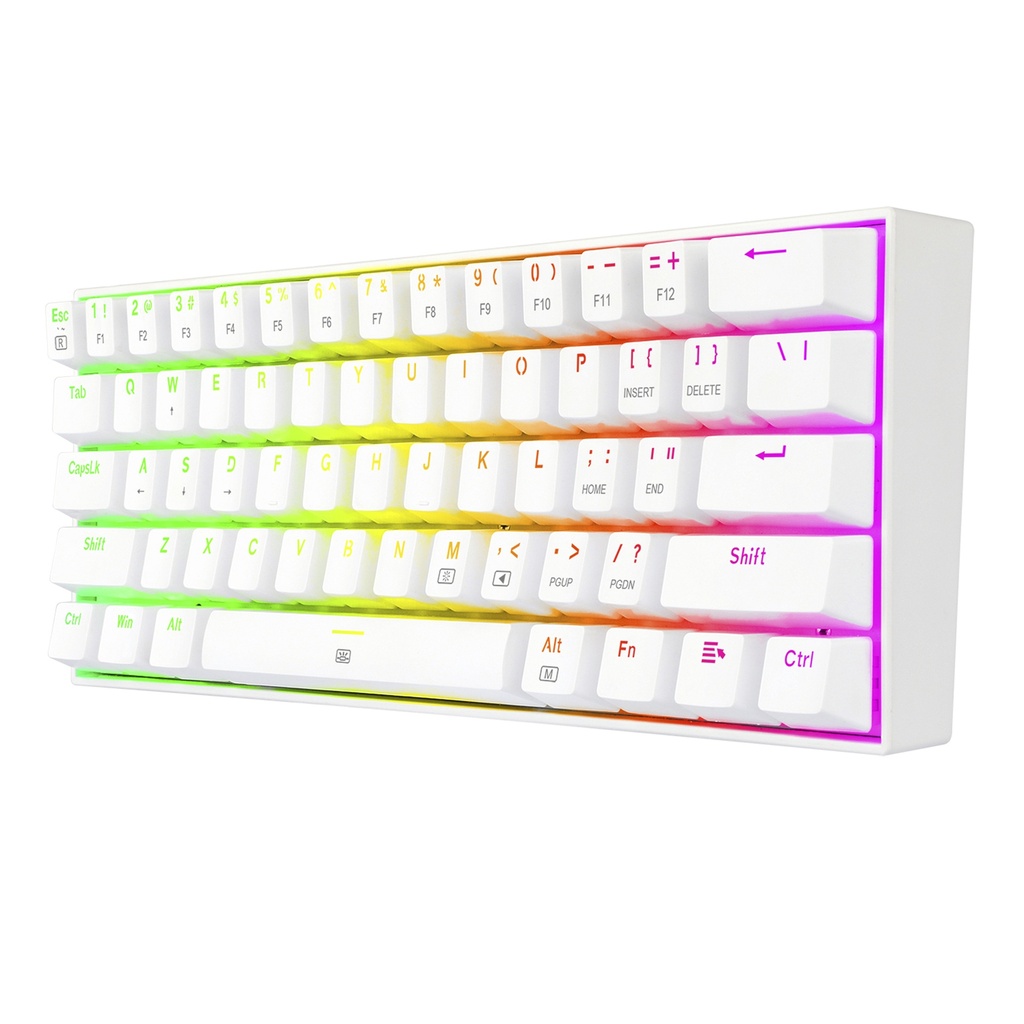 TECLADO GAMER REDRAGON DRAGONBORN K630 CON LUCES RGB SWITCH CAFE EN INGLES (BLANCO)
