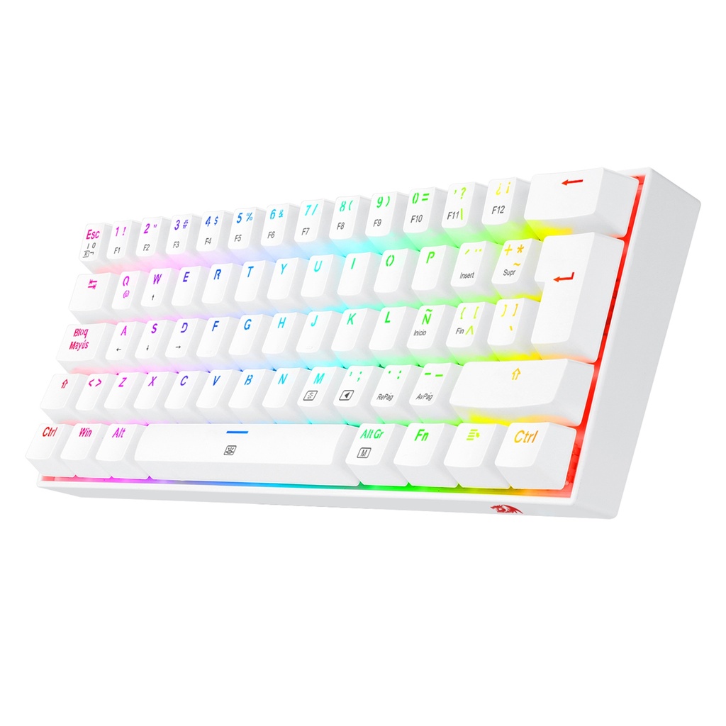 TECLADO GAMER REDRAGON DRAGONBORN K630 CON LUCES RGB SWITCH ROJO EN ESPAÑOL (BLANCO)