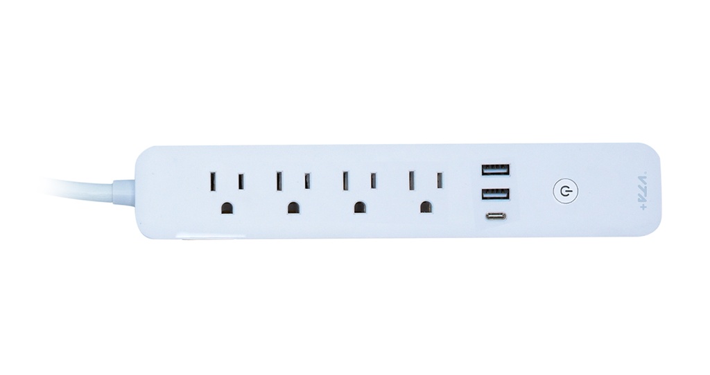 MULTITOMA INTELIGENTE VTA 84763 4 SALIDAS DE CORRIENTE 2 USB 1 TIPO C (BLANCO)