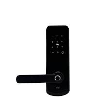 CERRADURA INTELIGENTE VTA 84306 TIPO MANIJA DOBLE CERROJO HUELLA TARJETA PIN APP Y LLAVE (NEGRO)
