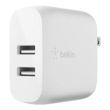 [0108031701] CARGADOR DE PARED 2 PUERTOS USB TIPO A BELKIN 24W (BLANCO)
