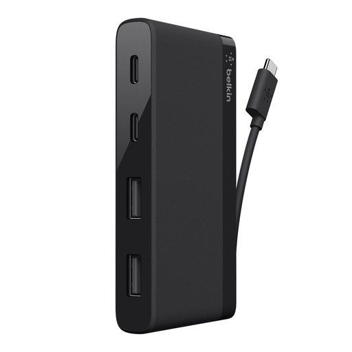 [0109065801] MULTIPUERTO BELKIN F4U090BTBLK 4 PUERTOS 2 USB TIPO C 2 USB TIPO A (NEGRO)