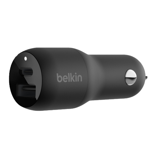 [0108037801] CARGADOR PARA CARRO 2 PUERTOS BELKIN CCB004btBK USB TIPO C 25W Y USB TIPO A 12W (NEGRO)