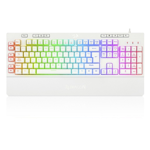 [0109068302] TECLADO GAMER REDRAGON SHIVA K512 CON LUCES RGB (BLANCO)