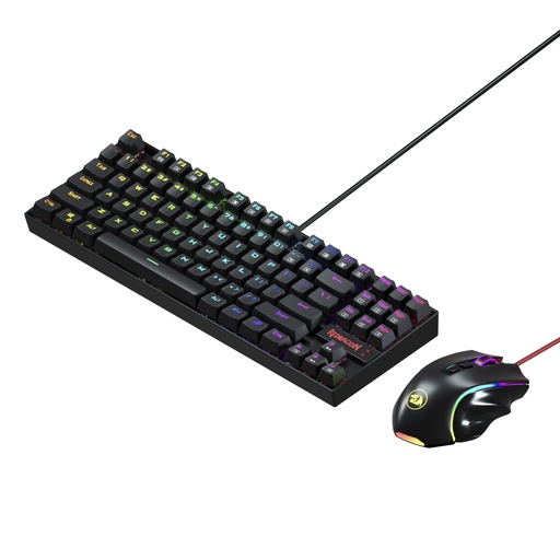 [0109068901] KIT GAMER TECLADO Y MOUSE REDRAGON K552RGB-BA-SP CON LUCES RGB EN ESPAÑOL (NEGRO)