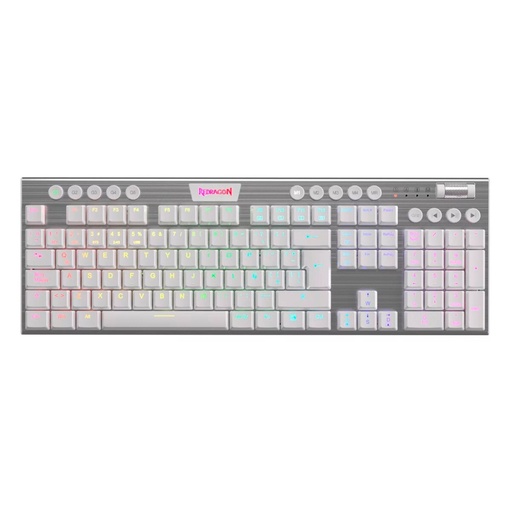 [0109069702] TECLADO GAMER REDRAGON HORUS FS K619 USB TIPO C CON LUCES RGB SWITCH ROJO EN ESPAÑOL (BLANCO)