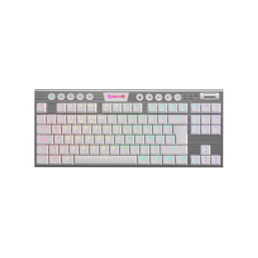 [0109069202] TECLADO INALAMBRICO GAMER REDRAGON HORUS TKL K621 CON LUCES RGB SWITCH ROJO EN ESPAÑOL (BLANCO)