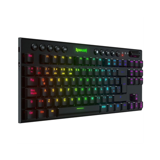 [0109069301] TECLADO GAMER REDRAGON HORUS TKL K622 CON LUCES RGB SWITCH ROJO EN ESPAÑOL (NEGRO)