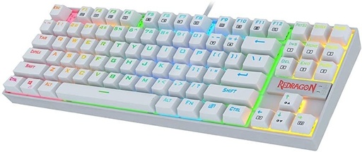 [0109073501] TECLADO GAMER REDRAGON KUMARA K552-KR CON LUCES RGB SWITCH ROJO EN ESPAÑOL (BLANCO)